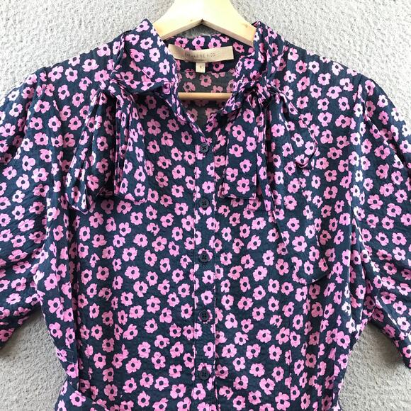 Katharine Kidd Women Dress Purple Mini Floral‎ Puffed size 4 - Picture 3 of 12